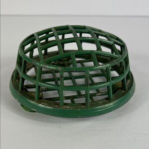 Vintage Dazey Green Metal Flower Frog Cage 4"